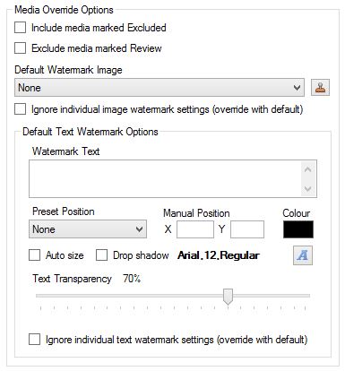 Export - Media Override Options