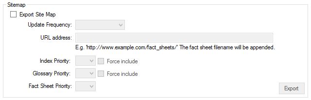 Sitemap Export Options