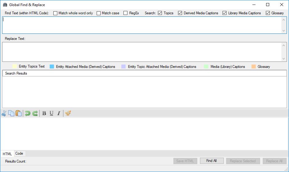 Fact Sheet Fusion Global Find and Replace Dialog