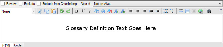 Glossary Term definition text area
