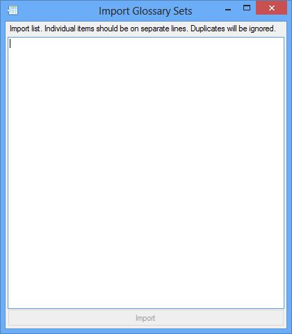 Import Glossary Set names