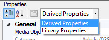 Inherited and Derived Properties Dropdown