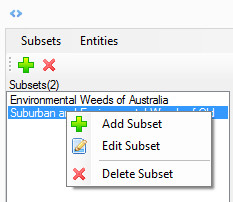 Subset context menu